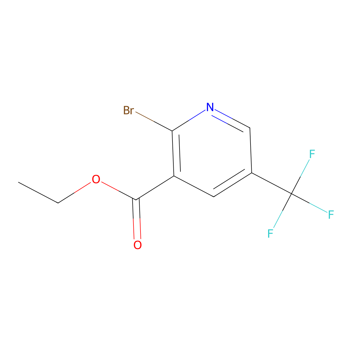 Ethyl 2-bromo-5-(trifluoromethyl)nicotinate molecular structure, CAS 1227571-76-7