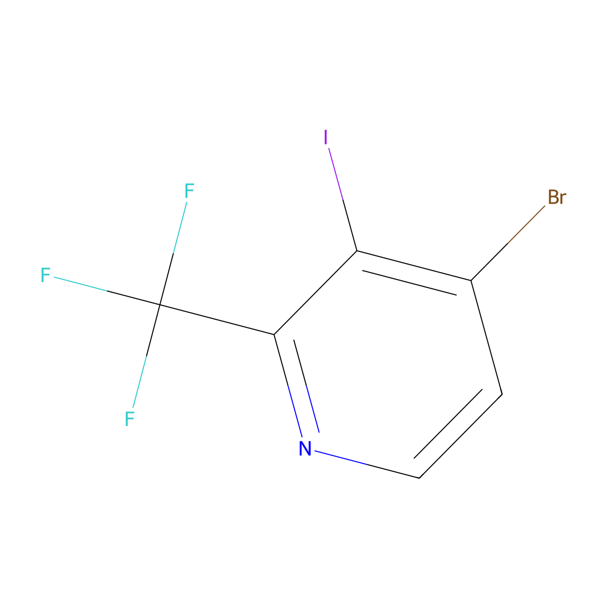 4-Bromo-3-iodo-2-(trifluoromethyl)pyridine molecular structure, CAS 1227571-84-7