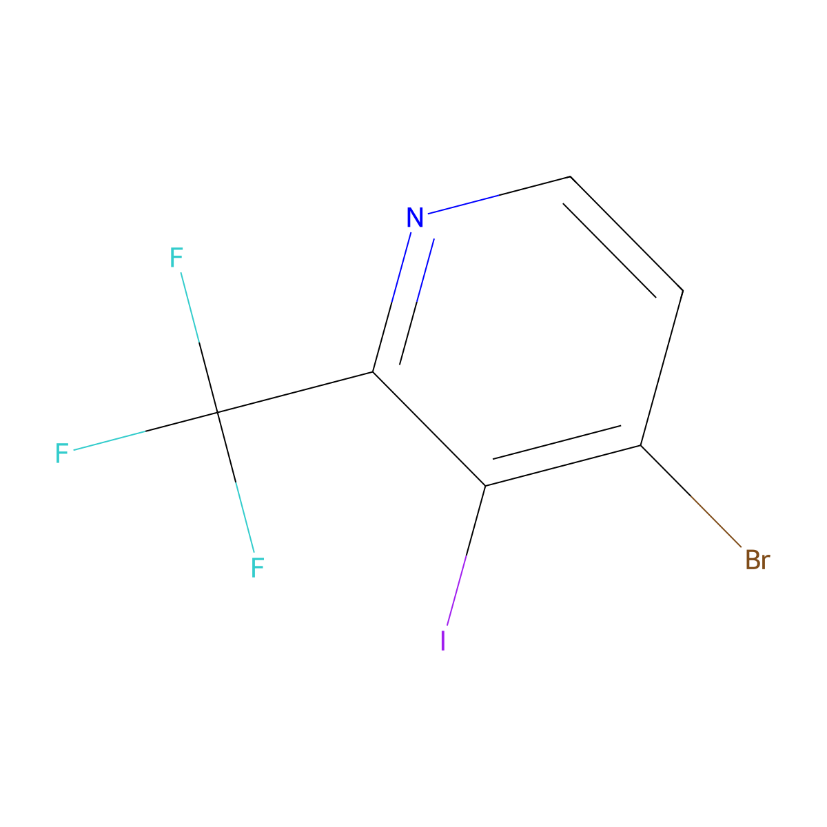 4-Bromo-3-iodo-2-(trifluoromethyl)pyridine molecular structure, CAS 1227571-84-7