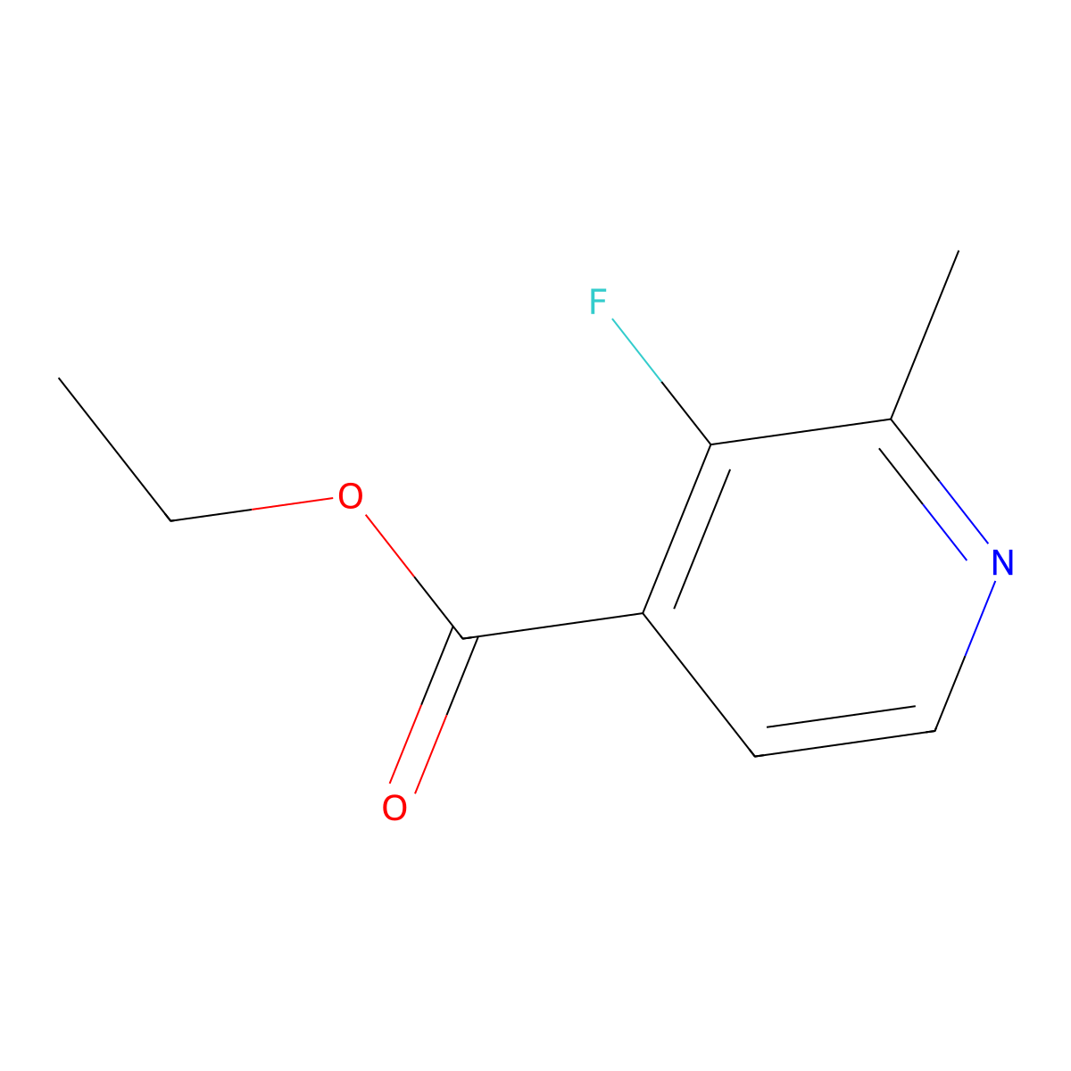 Ethyl 3-fluoro-2-methylisonicotinate molecular structure, CAS 1227571-94-9