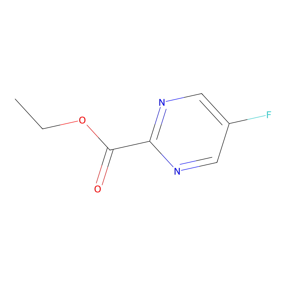 Ethyl 5-fluoropyrimidine-2-carboxylate molecular structure, CAS 1227572-02-2