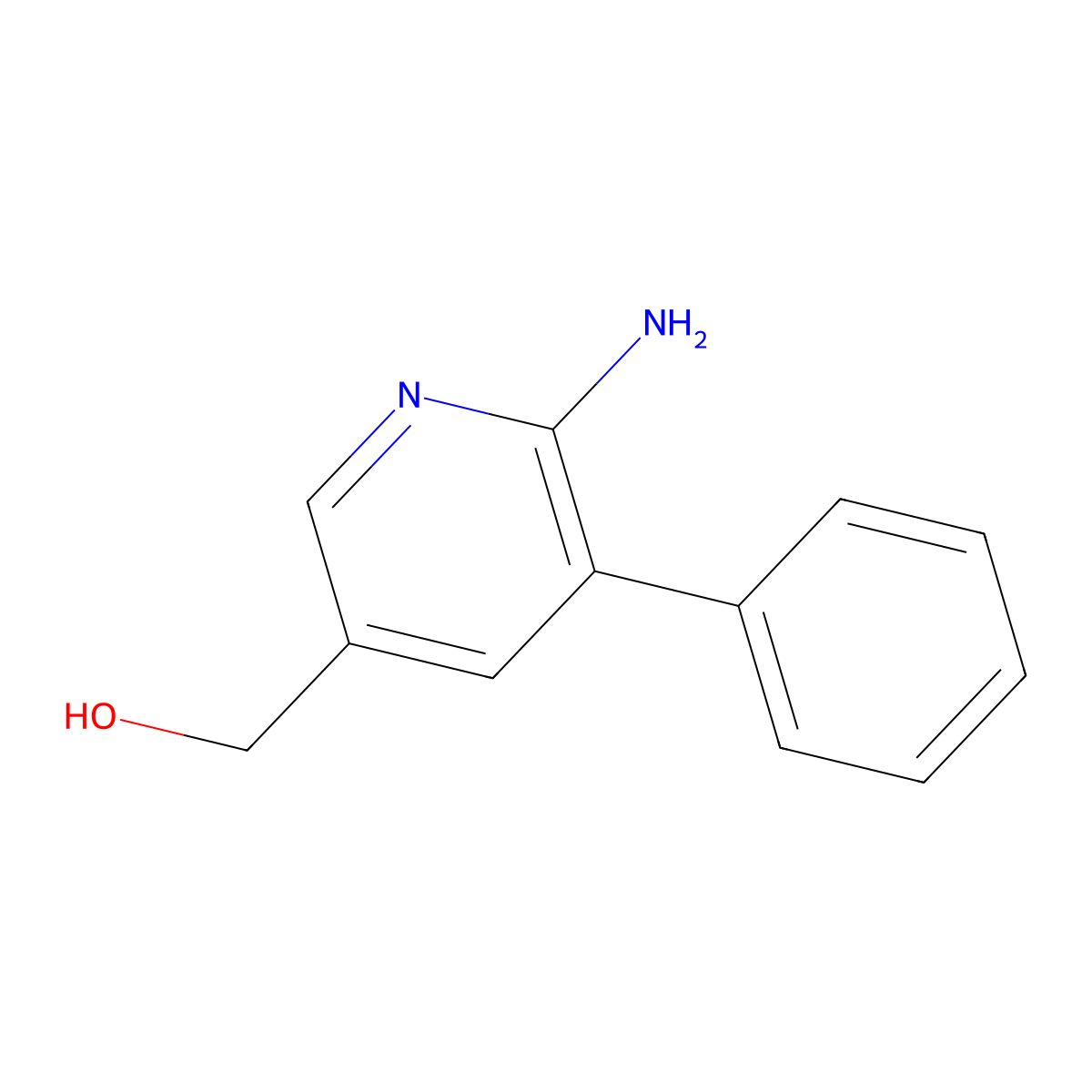6-Amino-5-phenyl-3-pyridinemethanol molecular structure, CAS 1227572-10-2