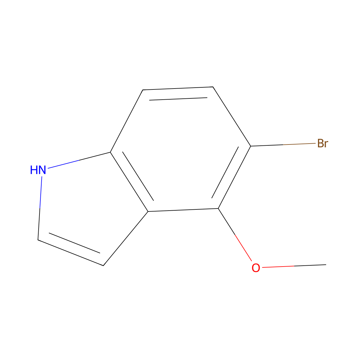 5-bromo-4-methoxy-1H-indole molecular structure, CAS 1227572-13-5