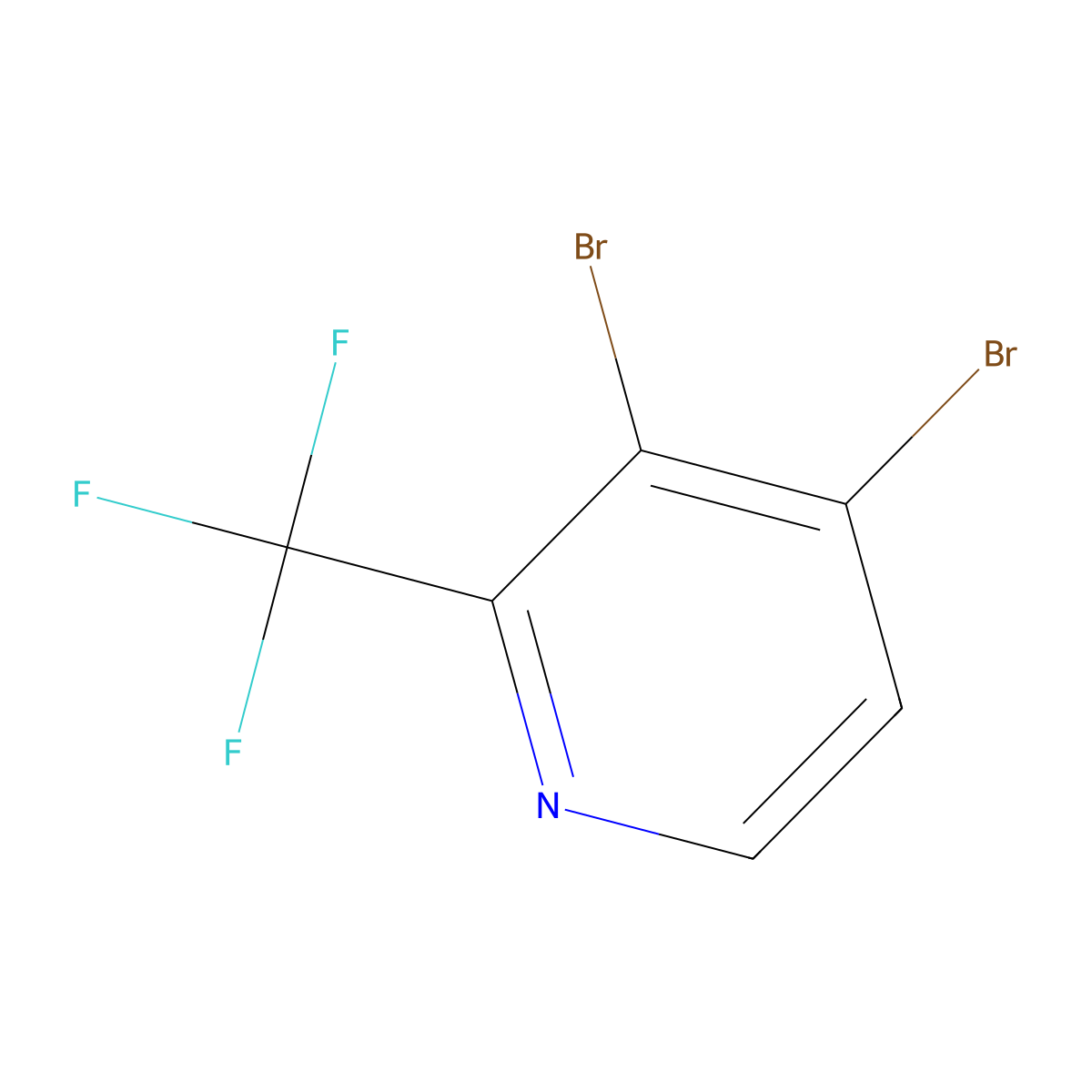 3,4-Dibromo-2-(trifluoromethyl)pyridine molecular structure, CAS 1227572-24-8