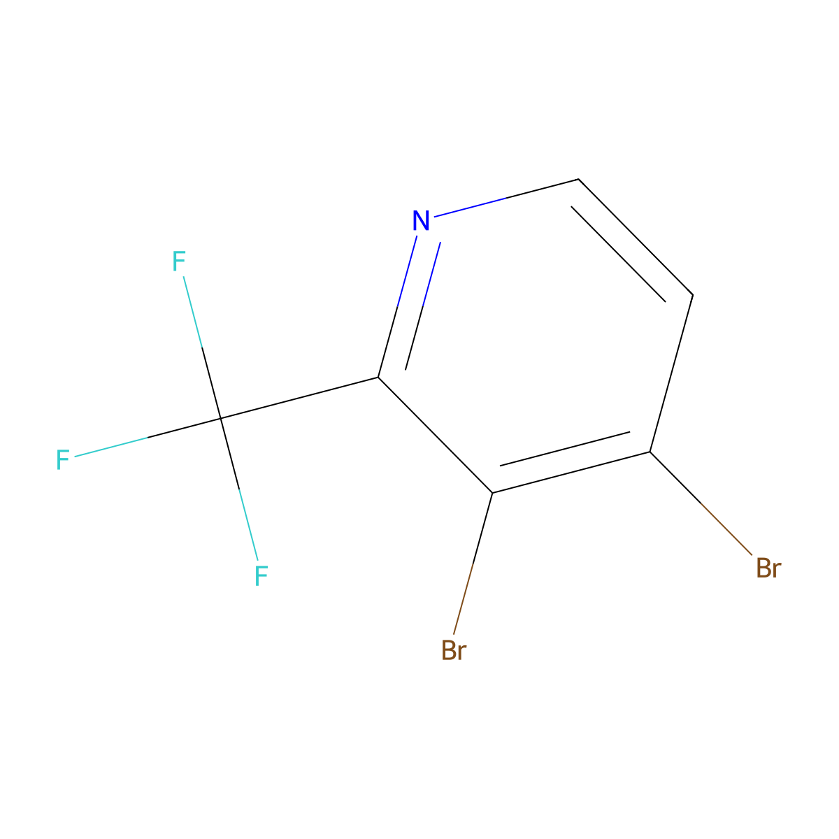 3,4-Dibromo-2-(trifluoromethyl)pyridine molecular structure, CAS 1227572-24-8