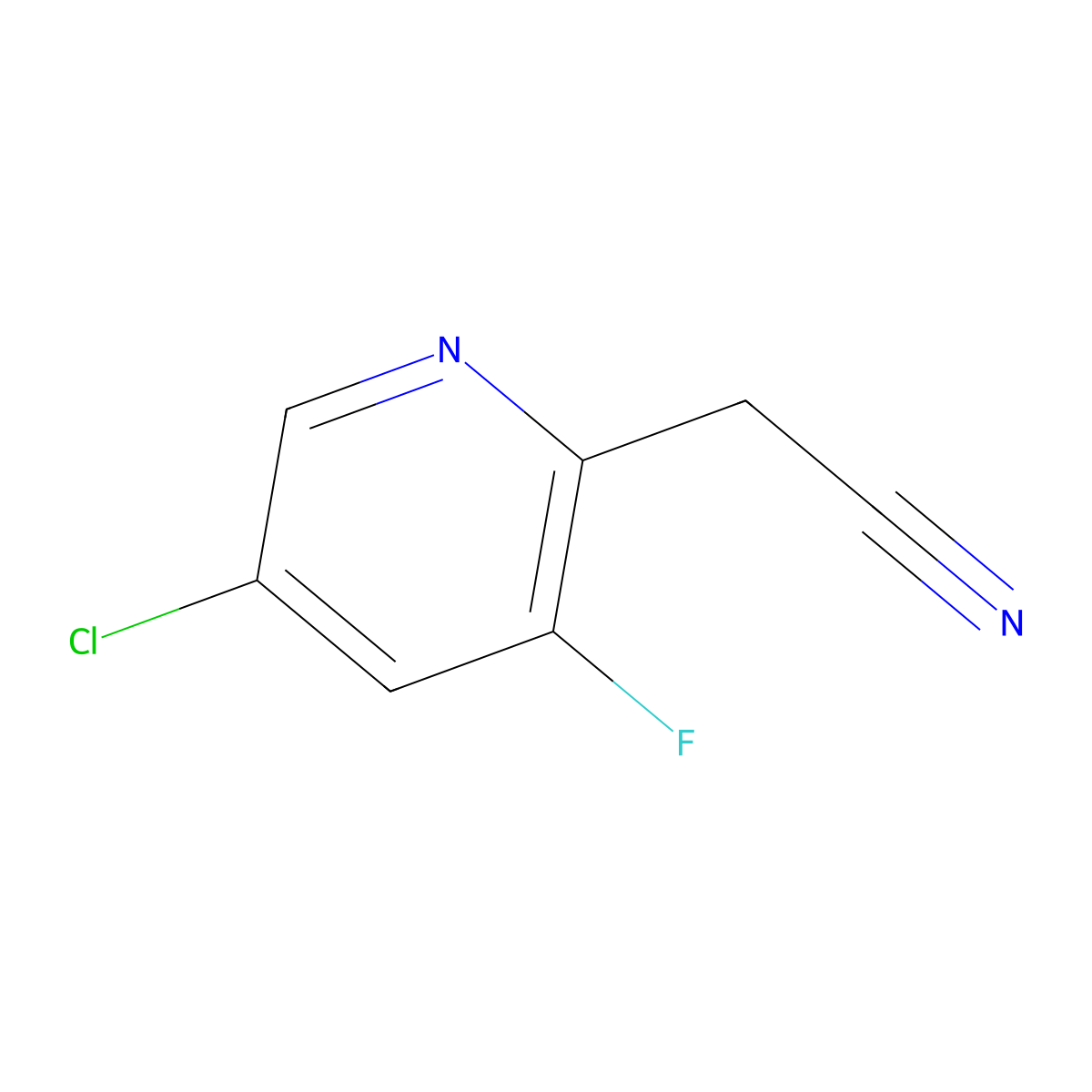 2-(5-Chloro-3-fluoropyridin-2-yl)acetonitrile molecular structure, CAS 1227572-25-9