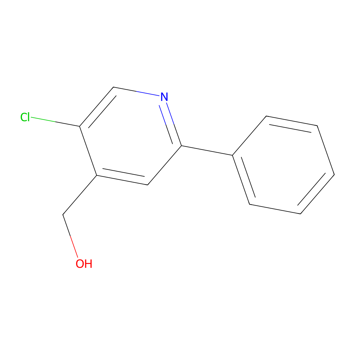 5-Chloro-2-phenylpyridine-4-methanol molecular structure, CAS 1227572-29-3