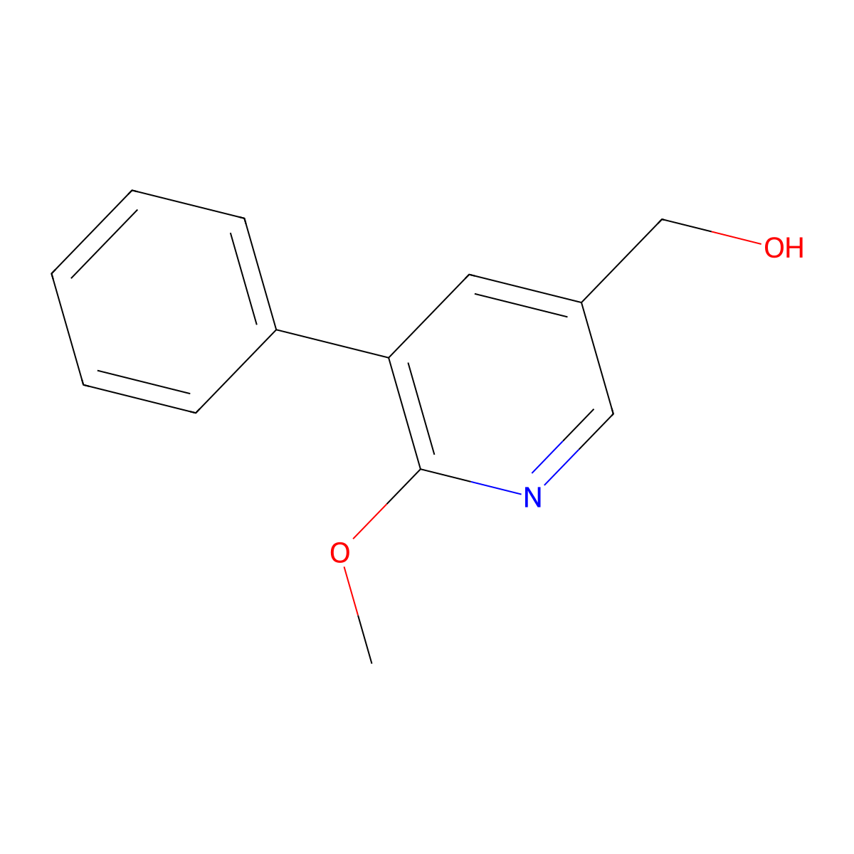 (6-Methoxy-5-phenyl-3-pyridinyl)methanol molecular structure, CAS 1227572-60-2