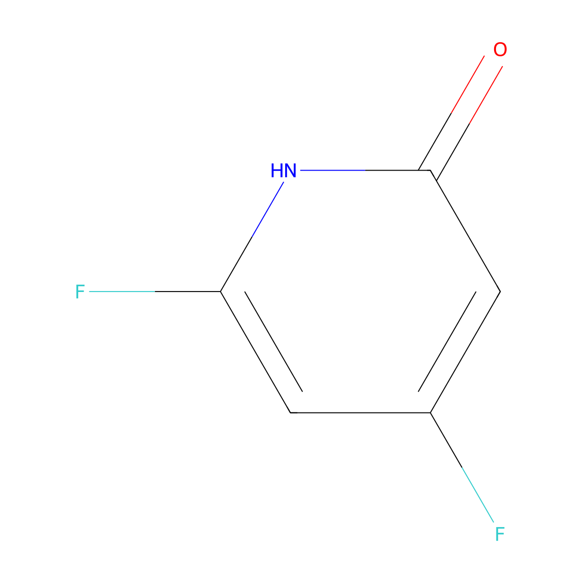 2,4-Difluoro-6-hydroxypyridine molecular structure, CAS 1227572-75-9