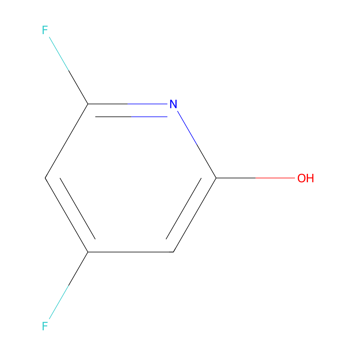 2,4-Difluoro-6-hydroxypyridine molecular structure, CAS 1227572-75-9