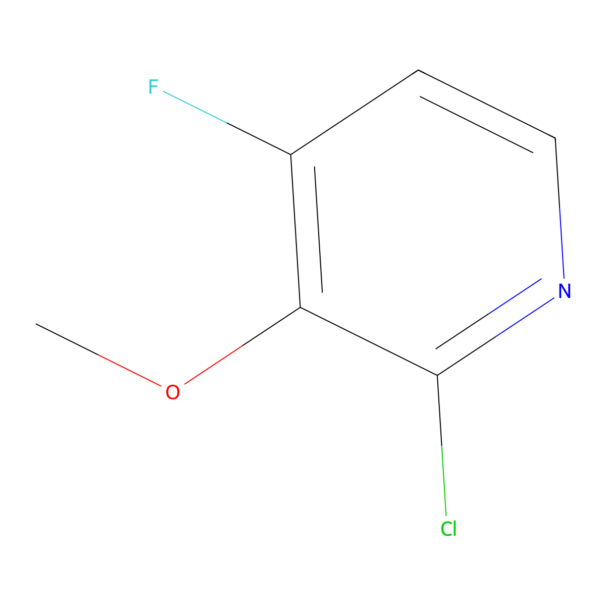 2-Chloro-4-fluoro-3-methoxypyridine molecular structure, CAS 1227572-76-0