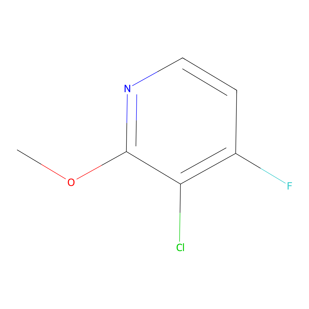 3-Chloro-4-fluoro-2-methoxypyridine molecular structure, CAS 1227572-88-4