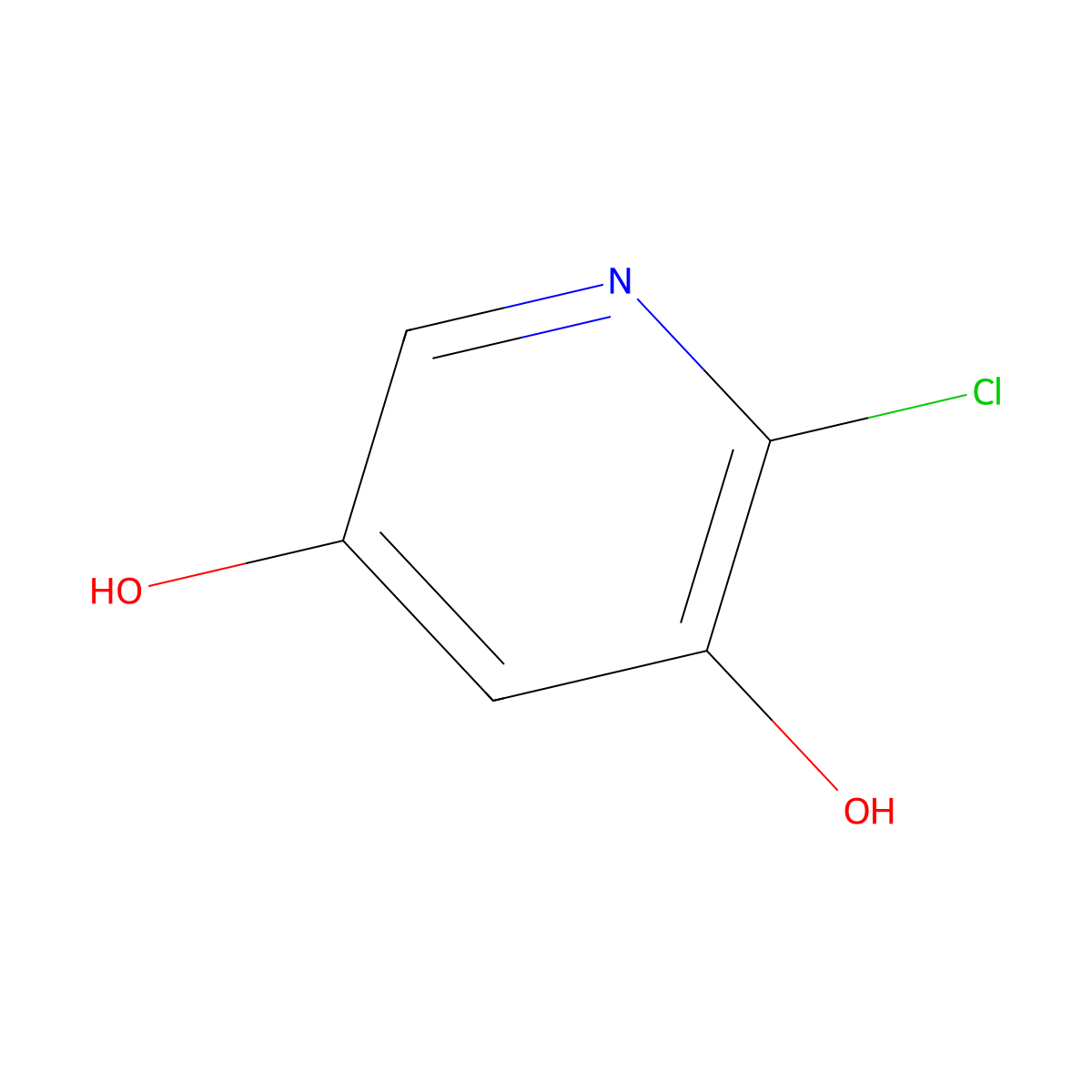 2-Chloropyridine-3,5-diol molecular structure, CAS 1227573-04-7
