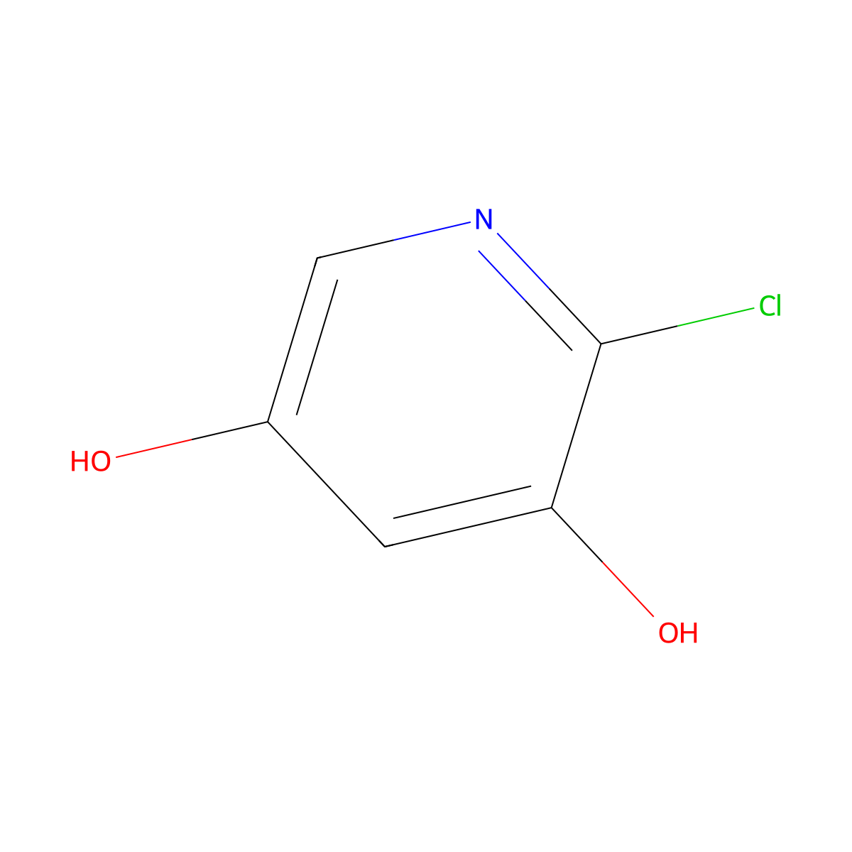2-Chloropyridine-3,5-diol molecular structure, CAS 1227573-04-7