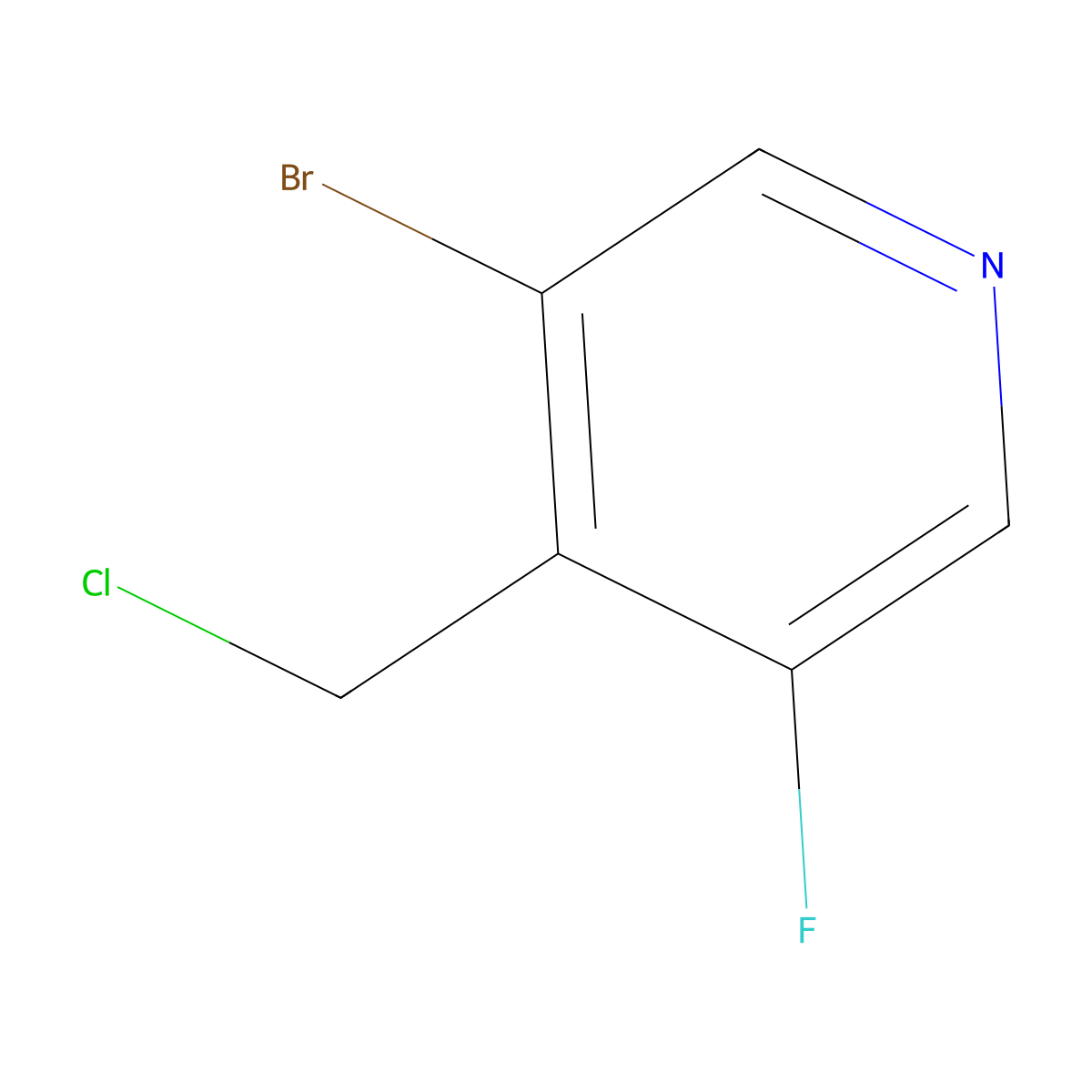 3-Bromo-4-(chloromethyl)-5-fluoropyridine molecular structure, CAS 1227573-06-9