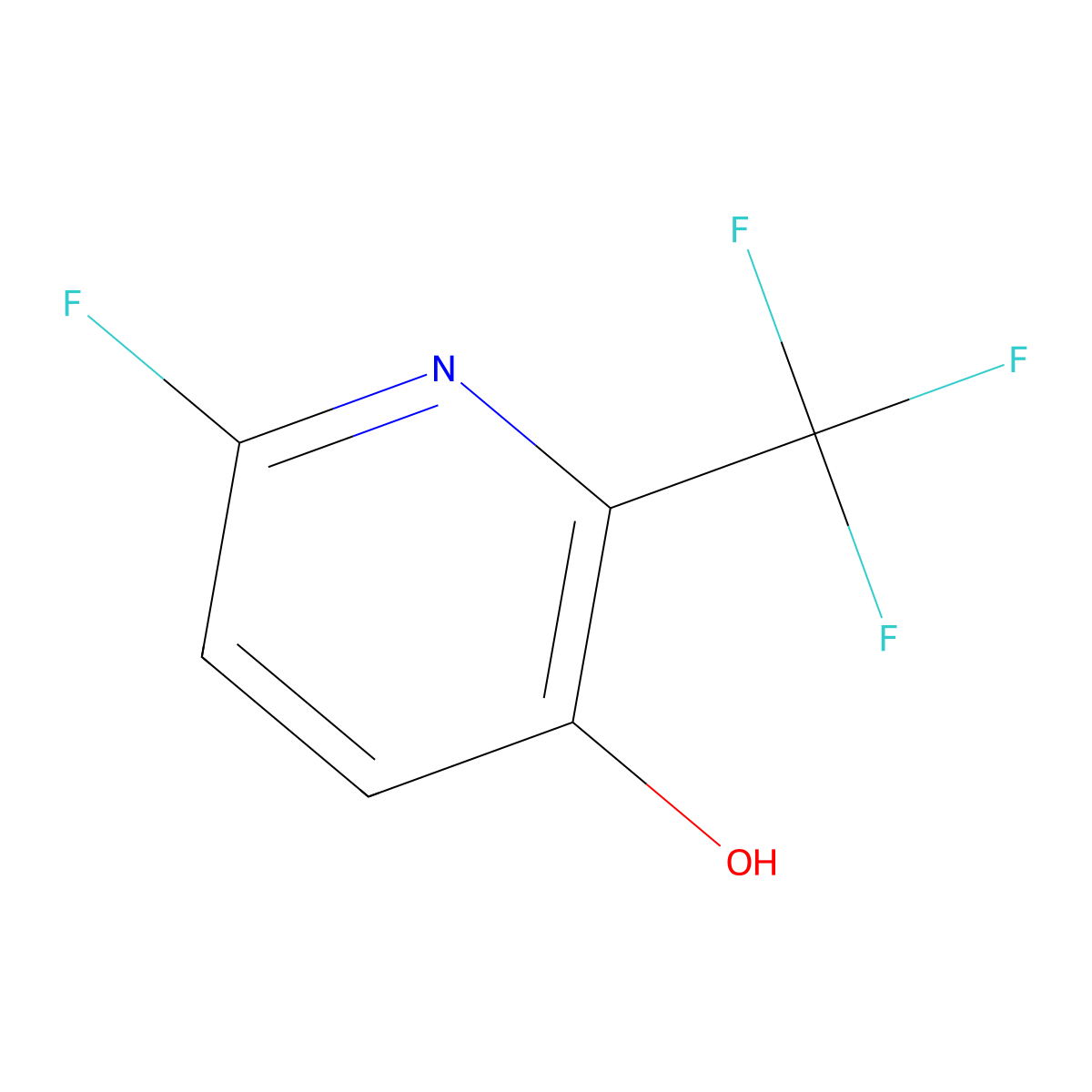 6-Fluoro-3-hydroxy-2-(trifluoromethyl)pyridine molecular structure, CAS 1227573-49-0