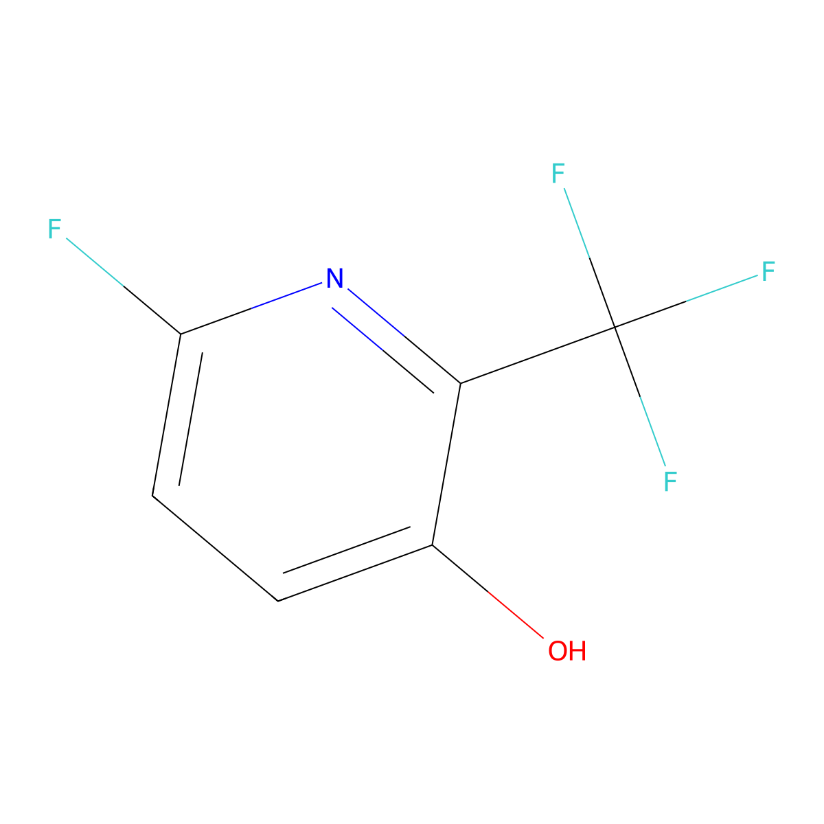 6-Fluoro-3-hydroxy-2-(trifluoromethyl)pyridine molecular structure, CAS 1227573-49-0