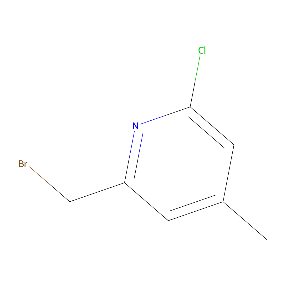 2-(Bromomethyl)-6-chloro-4-methylpyridine molecular structure, CAS 1227573-54-7