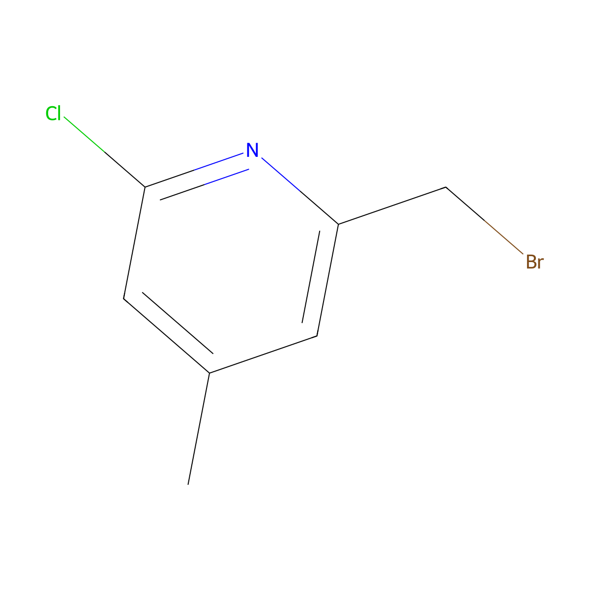 2-(Bromomethyl)-6-chloro-4-methylpyridine molecular structure, CAS 1227573-54-7