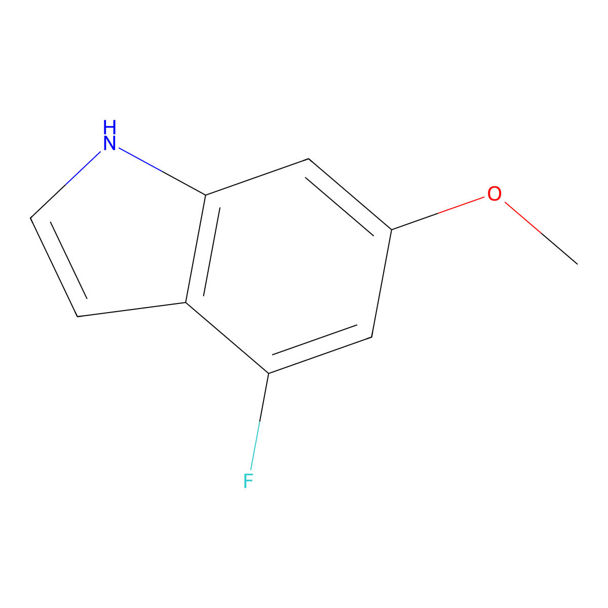 4-fluoro-6-methoxy-1H-indole molecular structure, CAS 1227573-64-9