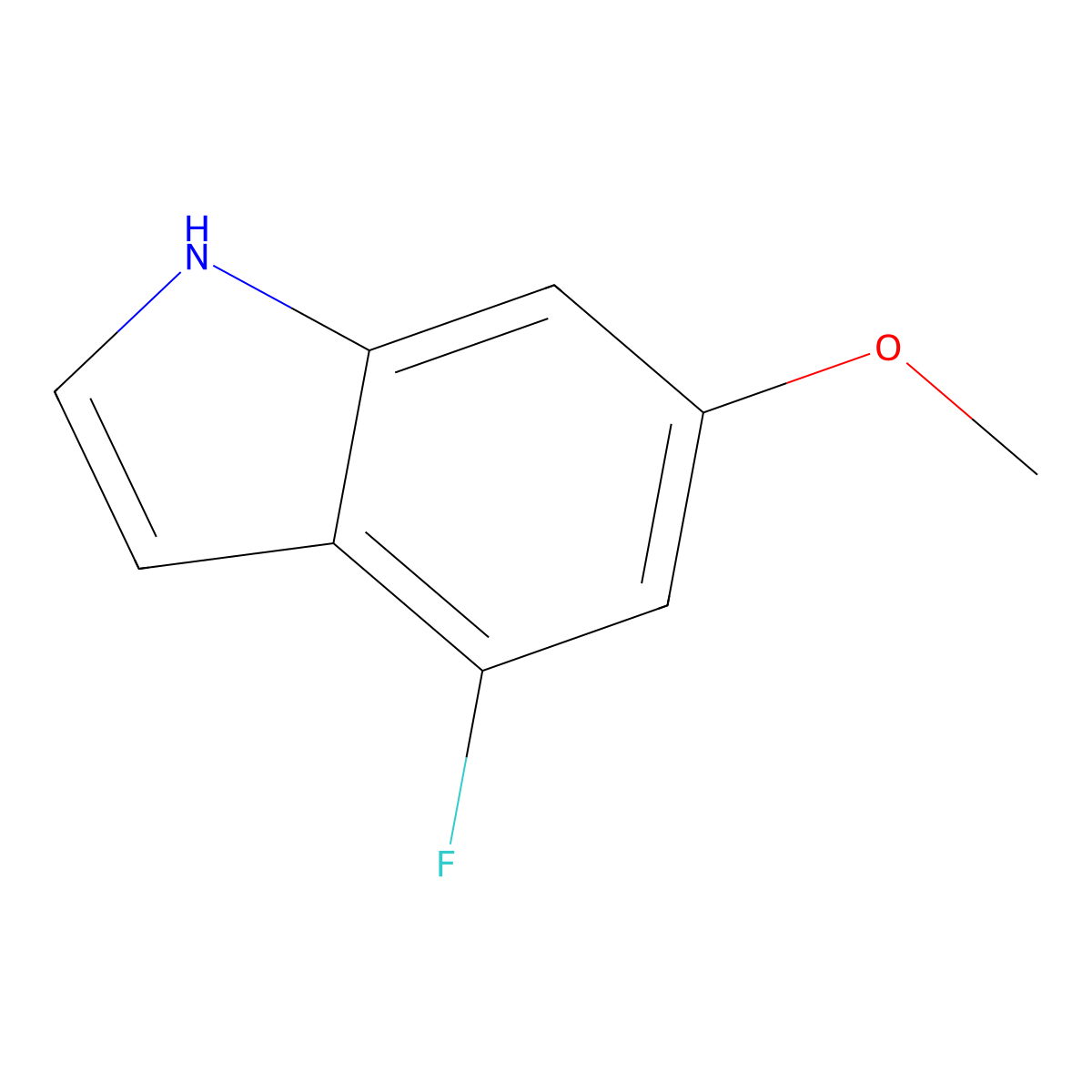 4-fluoro-6-methoxy-1H-indole molecular structure, CAS 1227573-64-9