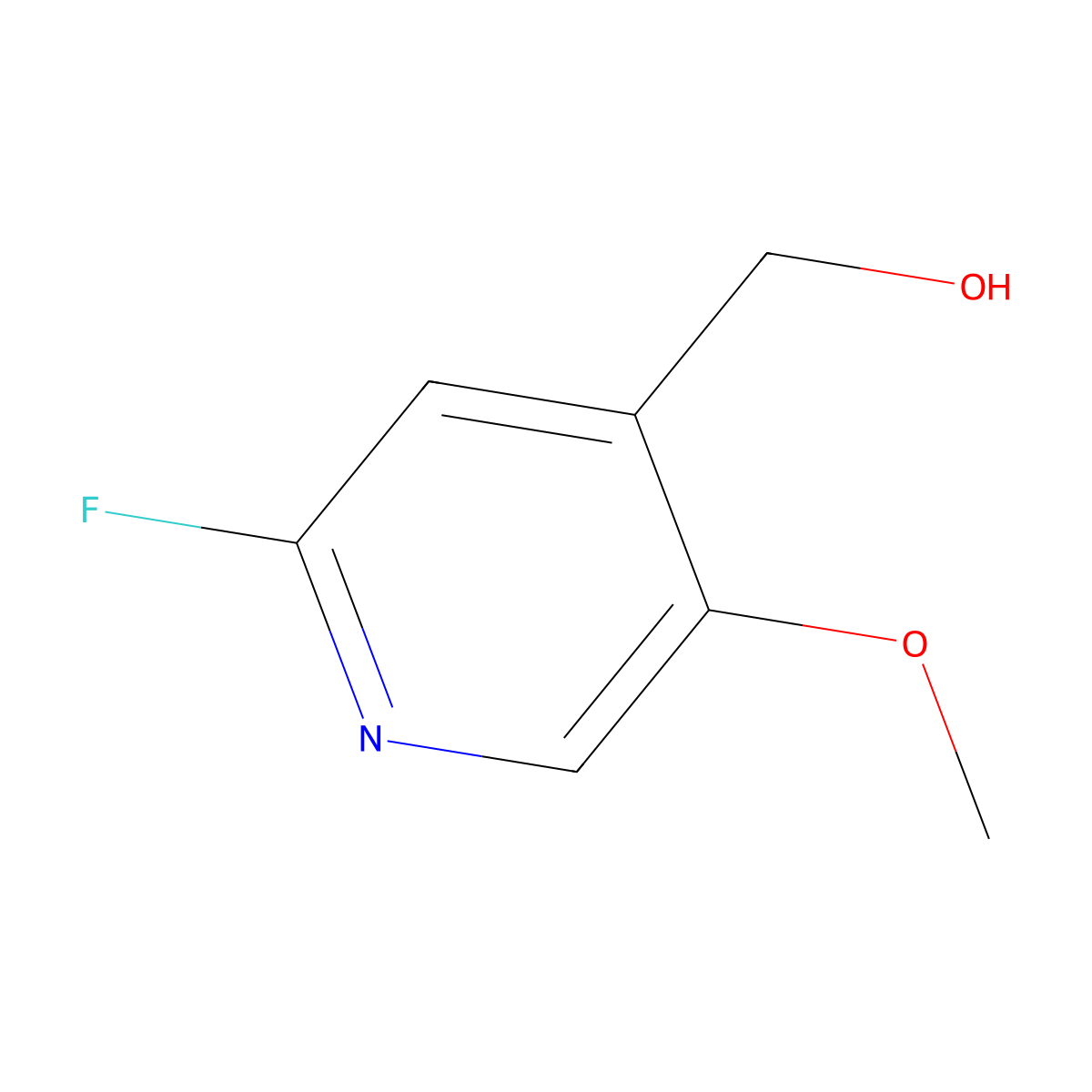 2-Fluoro-5-methoxypyridine-4-methanol molecular structure, CAS 1227573-98-9