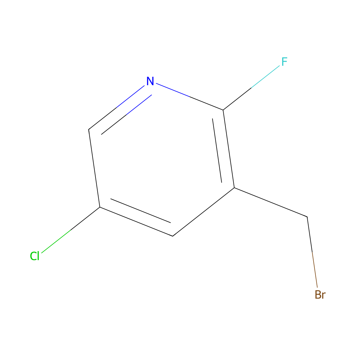 3-Bromomethyl-5-chloro-2-fluoropyridine molecular structure, CAS 1227574-00-6
