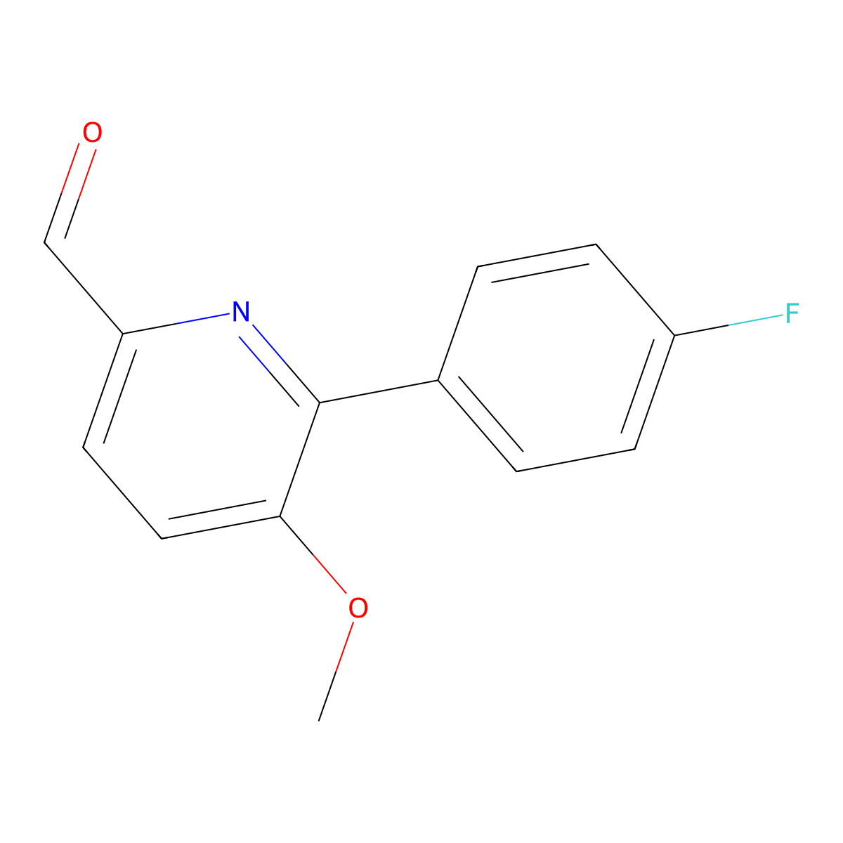 6-(4-Fluorophenyl)-5-methoxypyridine-2-carbaldehyde molecular structure, CAS 1227574-18-6