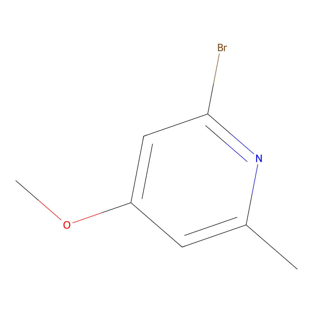 2-Bromo-4-methoxy-6-methylpyridine molecular structure, CAS 1227574-23-3