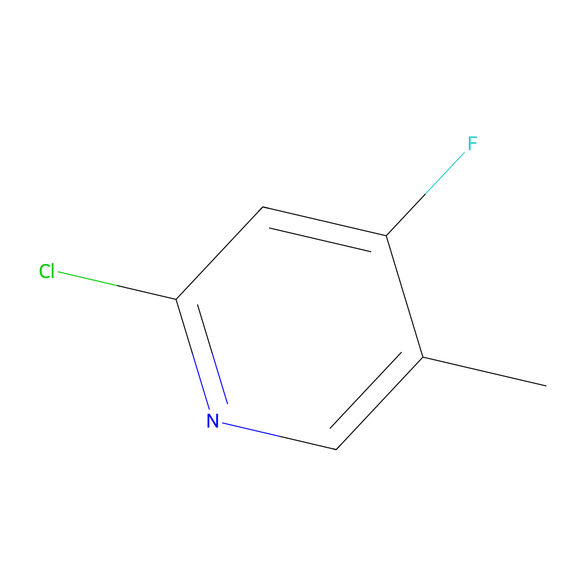 2-Chloro-4-fluoro-5-methylpyridine molecular structure, CAS 1227574-24-4