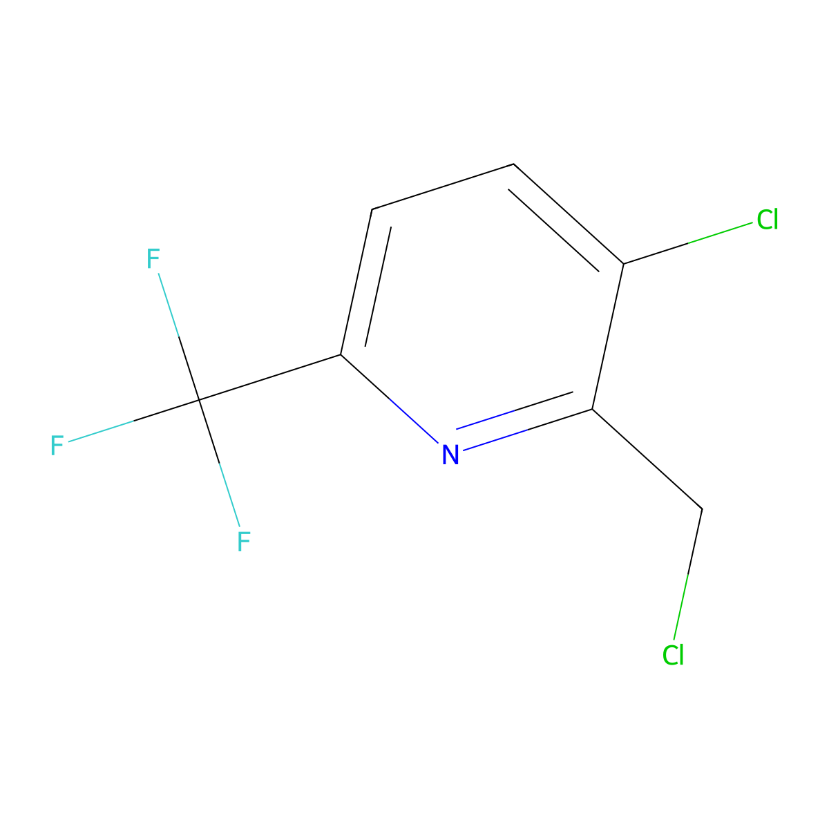 3-Chloro-2-chloromethyl-6-(trifluoromethyl)pyridine molecular structure, CAS 1227574-28-8