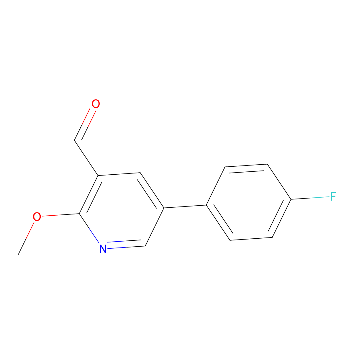 5-(4-Fluorophenyl)-2-methoxy-3-pyridinecarboxaldehyde molecular structure, CAS 1227574-32-4