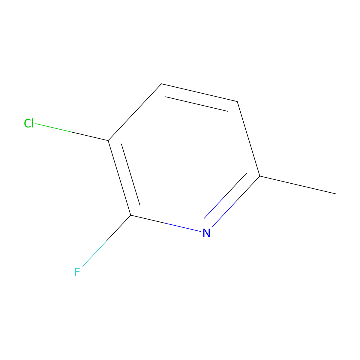 3-Chloro-2-fluoro-6-methylpyridine molecular structure, CAS 1227574-35-7