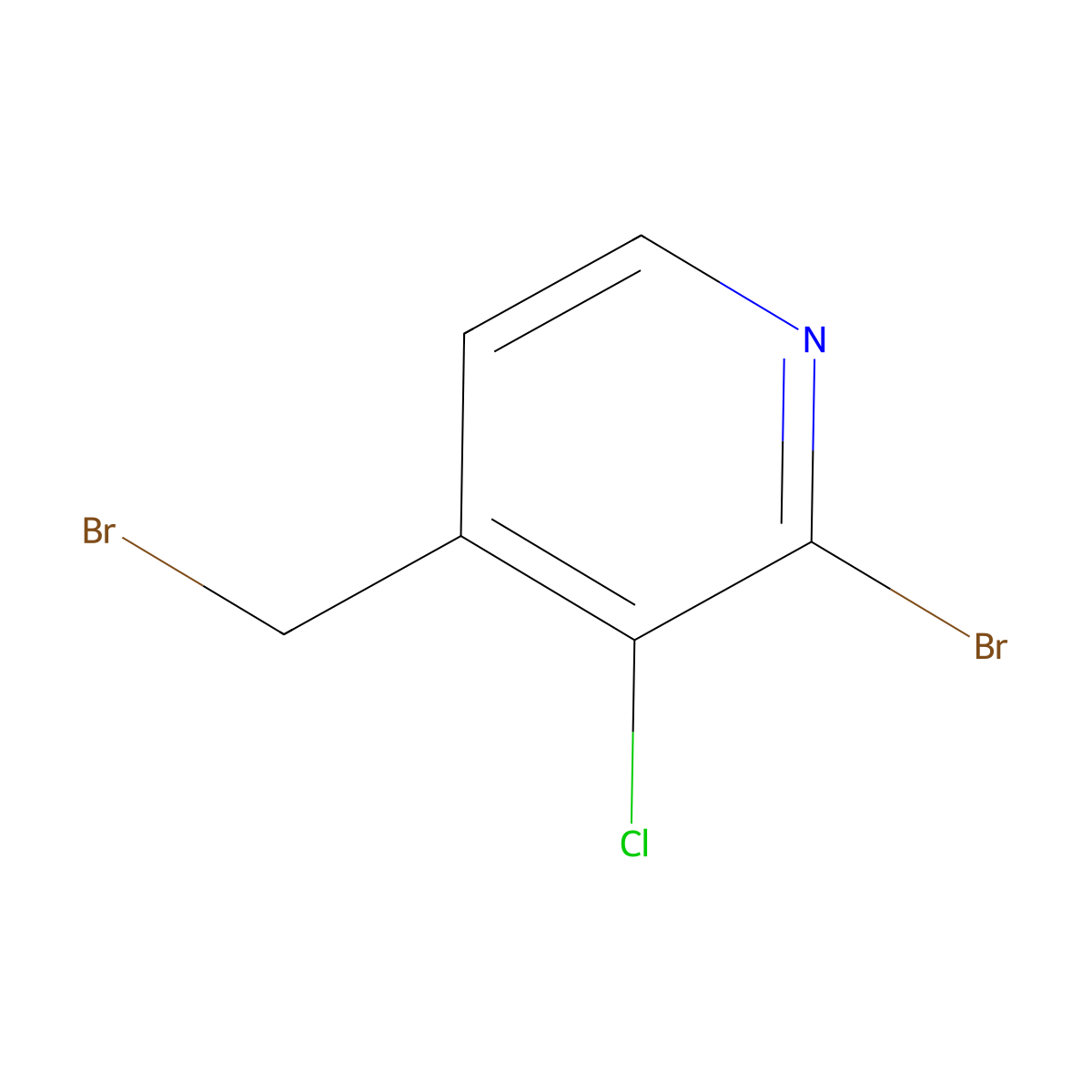 2-Bromo-4-(bromomethyl)-3-chloropyridine molecular structure, CAS 1227574-40-4