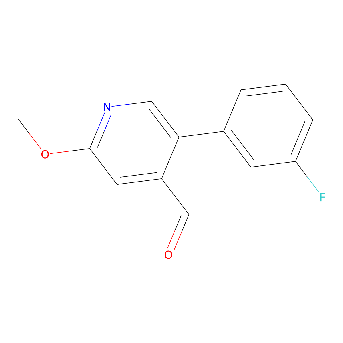 5-(3-Fluorophenyl)-2-methoxyisonicotinaldehyde molecular structure, CAS 1227574-43-7