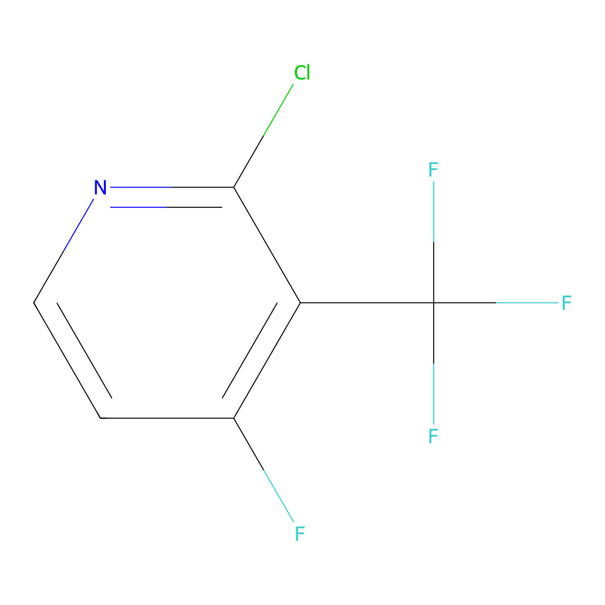 2-Chloro-4-fluoro-3-(trifluoromethyl)pyridine molecular structure, CAS 1227574-46-0