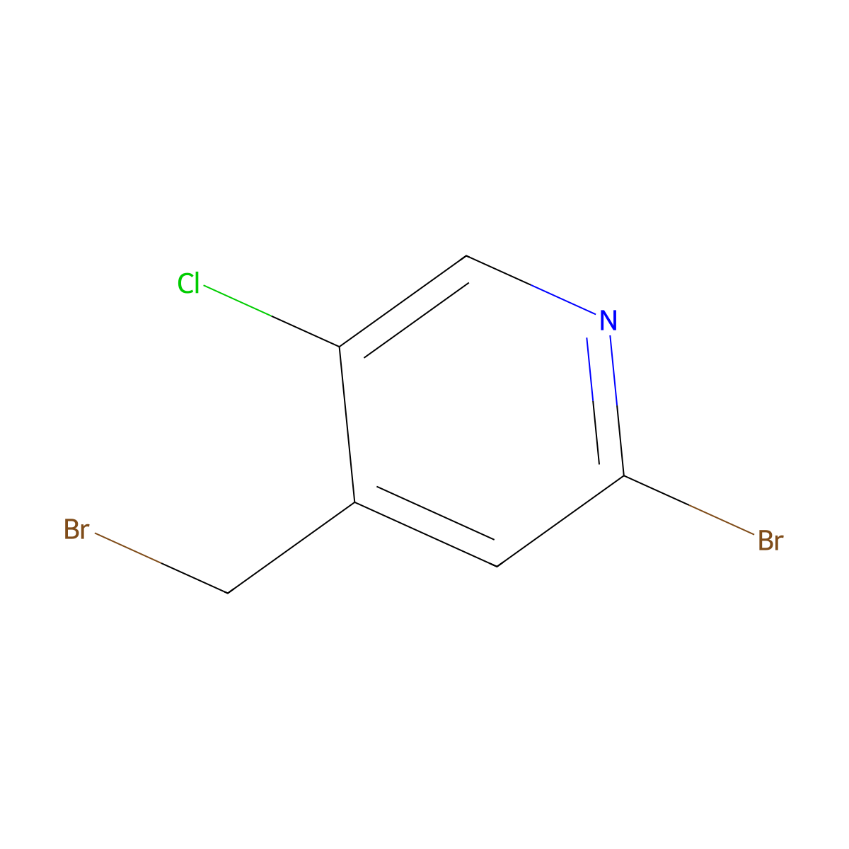 2-Bromo-4-(bromomethyl)-5-chloropyridine molecular structure, CAS 1227574-51-7