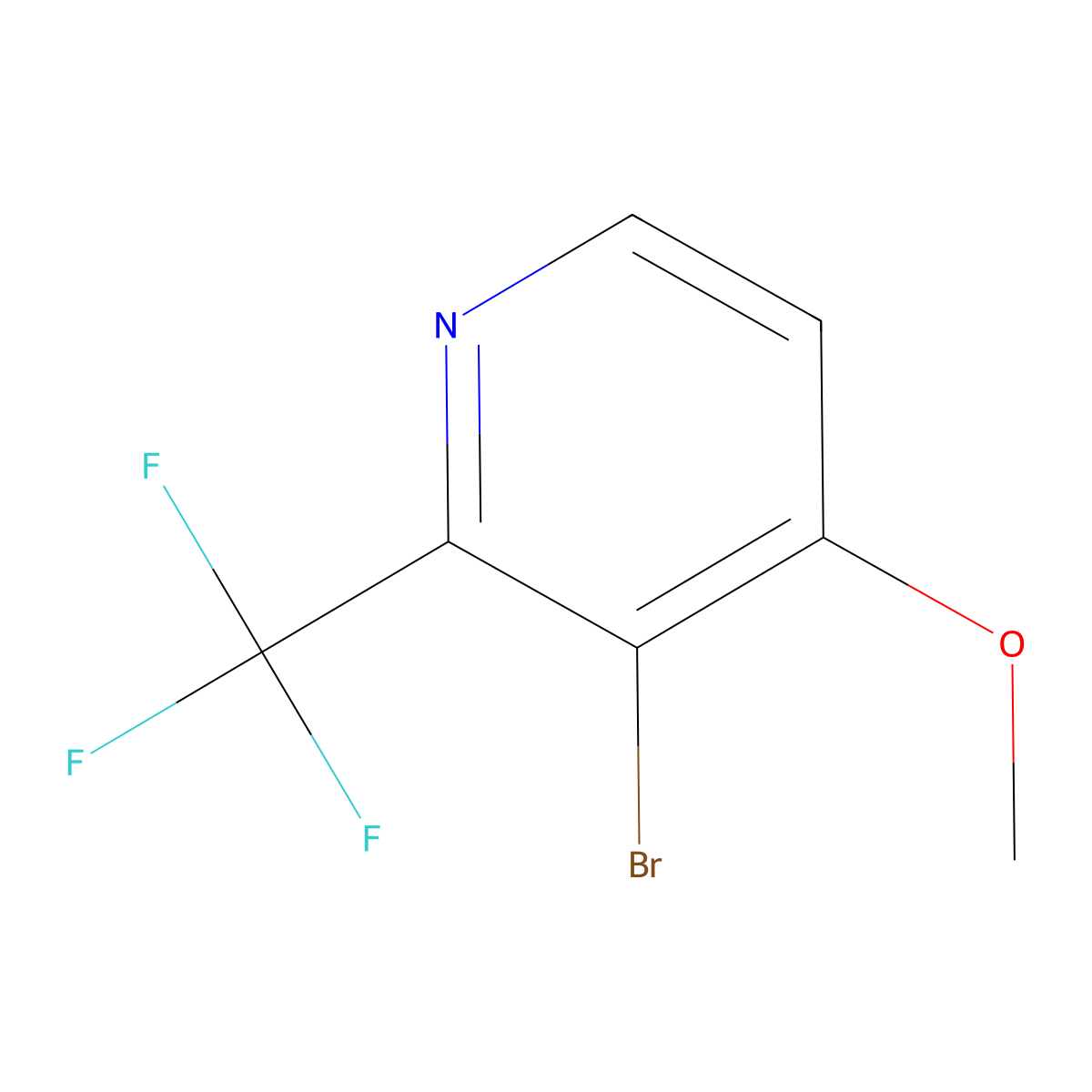 3-Bromo-4-methoxy-2-(trifluoromethyl)pyridine molecular structure, CAS 1227574-53-9