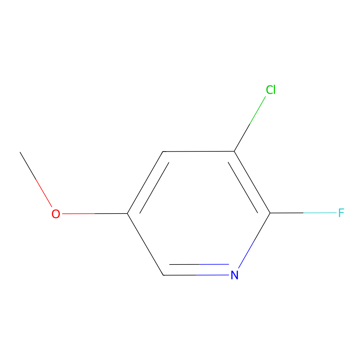 3-Chloro-2-fluoro-5-methoxypyridine molecular structure, CAS 1227574-55-1