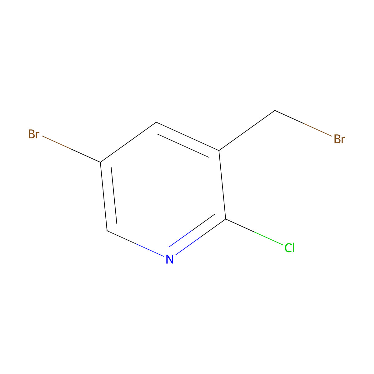 5-Bromo-3-(bromomethyl)-2-chloropyridine molecular structure, CAS 1227574-56-2