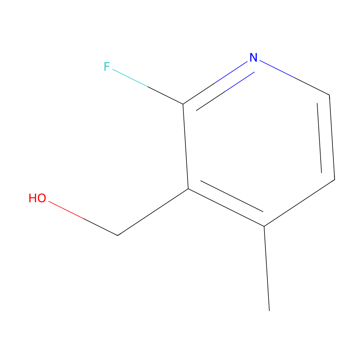 2-Fluoro-4-methylpyridine-3-methanol molecular structure, CAS 1227574-63-1