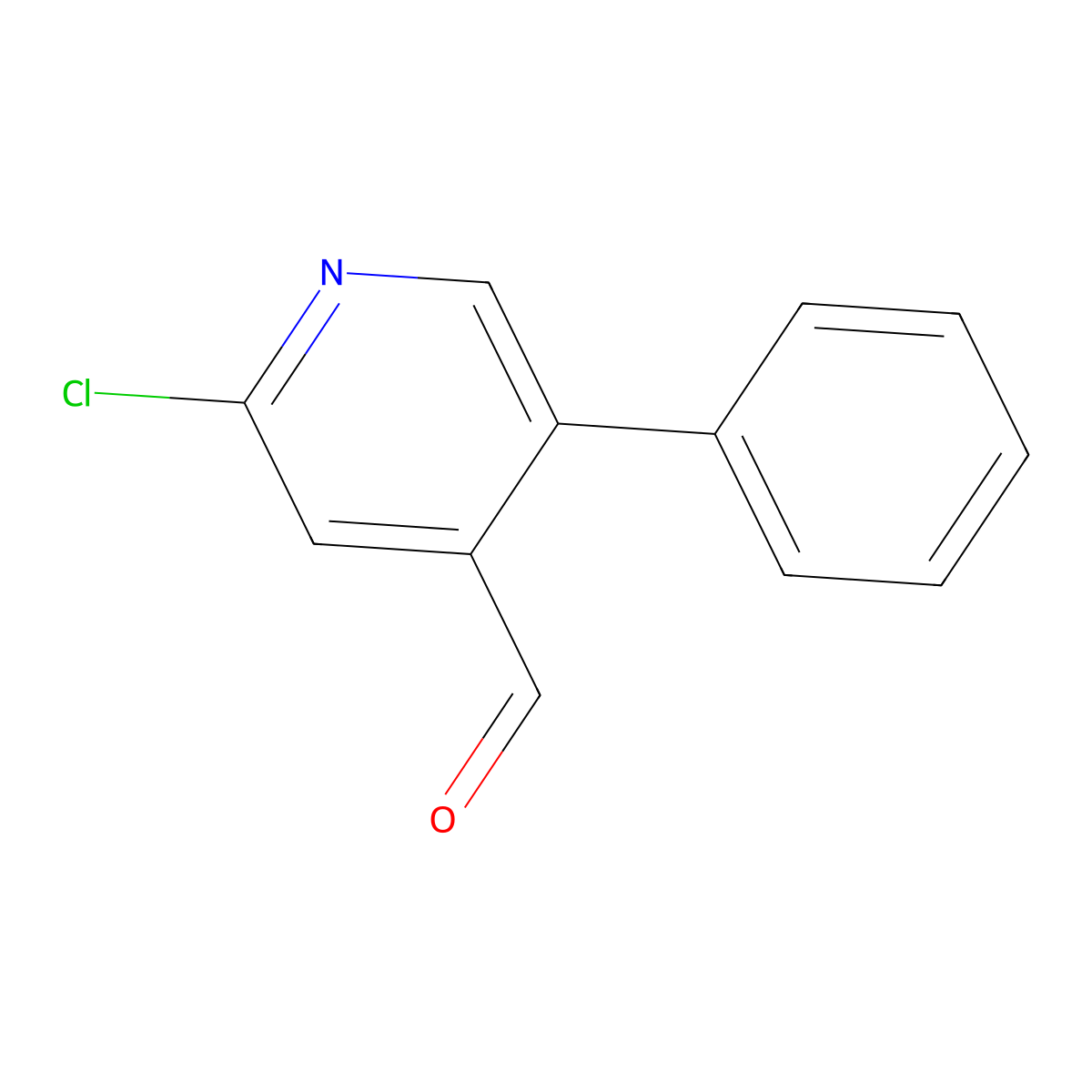 2-Chloro-5-phenylisonicotinaldehyde molecular structure, CAS 1227574-66-4