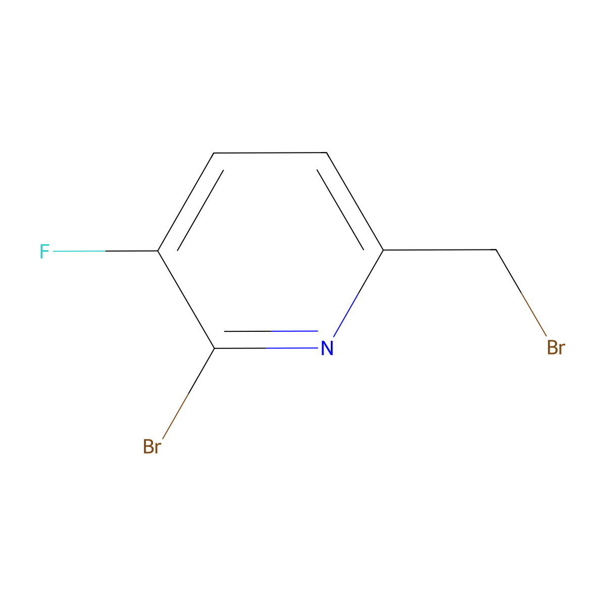 2-Bromo-6-(bromomethyl)-3-fluoropyridine molecular structure, CAS 1227574-68-6