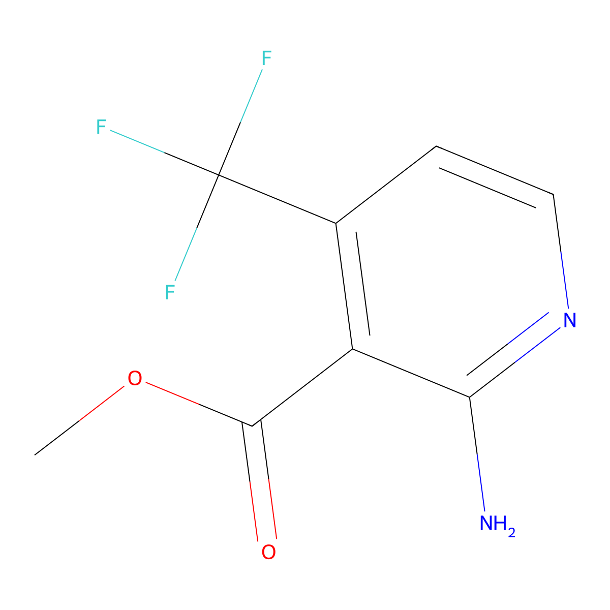 Methyl 2-amino-4-(trifluoromethyl)nicotinate molecular structure, CAS 1227574-73-3