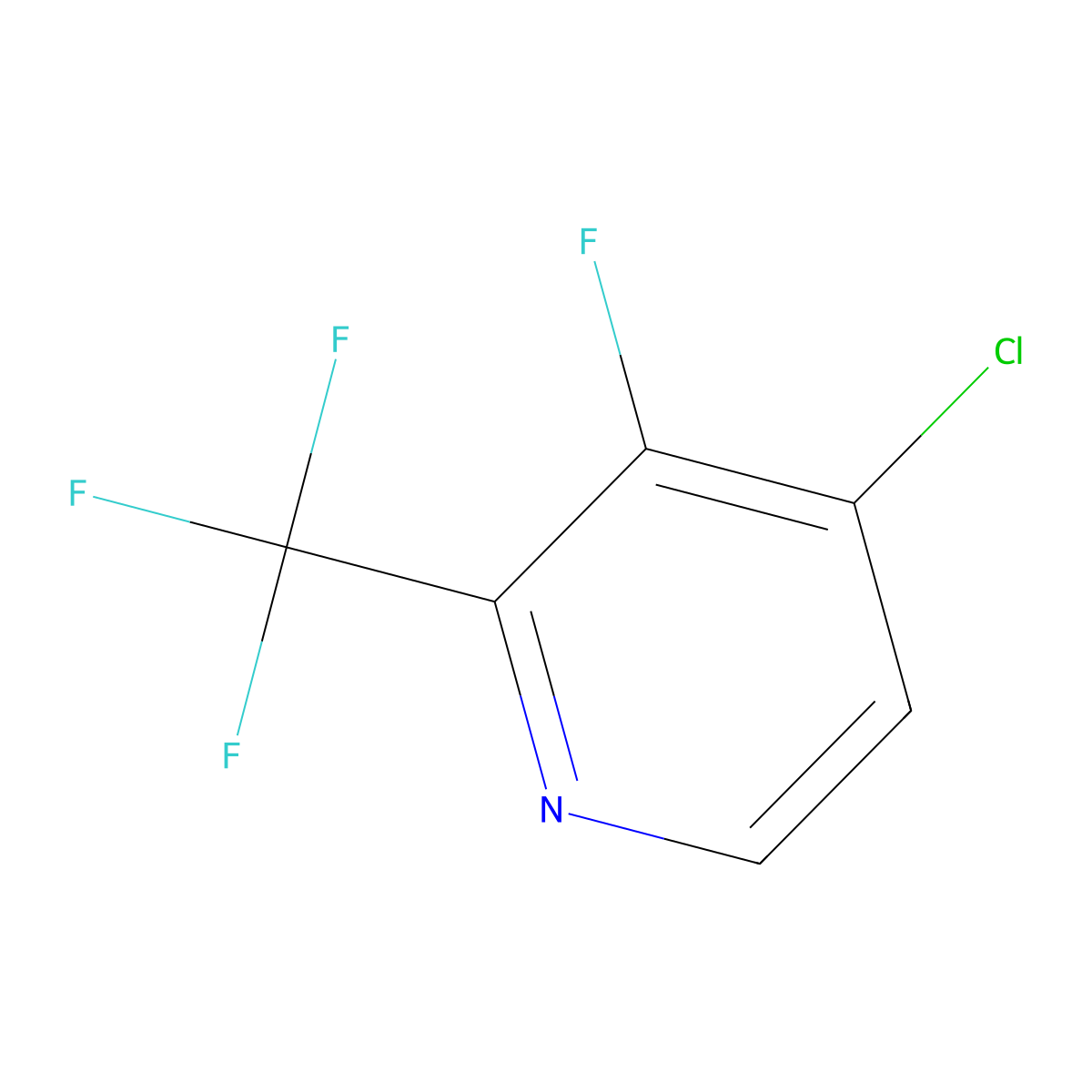 4-Chloro-3-fluoro-2-(trifluoromethyl)pyridine molecular structure, CAS 1227574-82-4