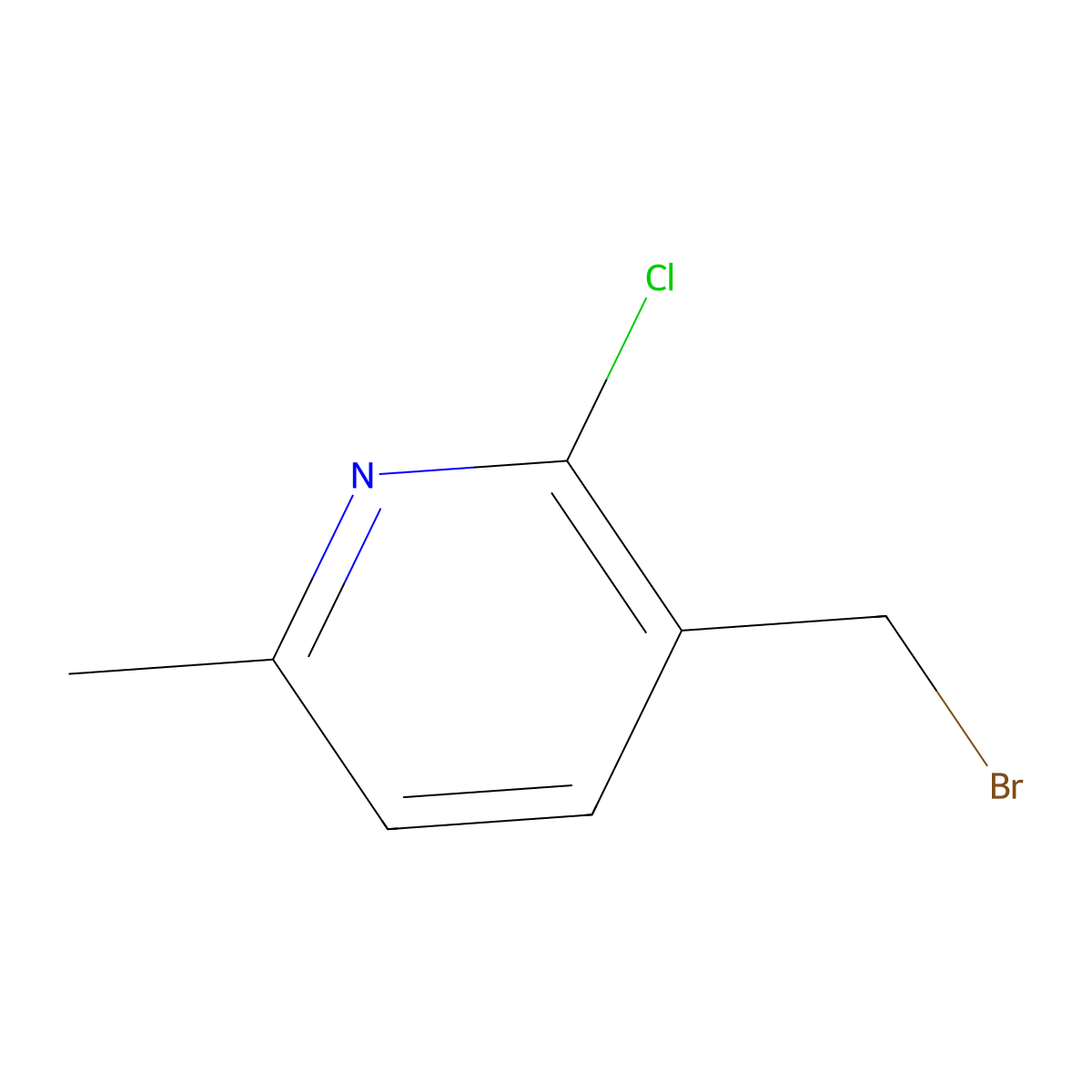 3-(broMoMethyl)-2-chloro-6-Methylpyridine molecular structure, CAS 1227574-84-6