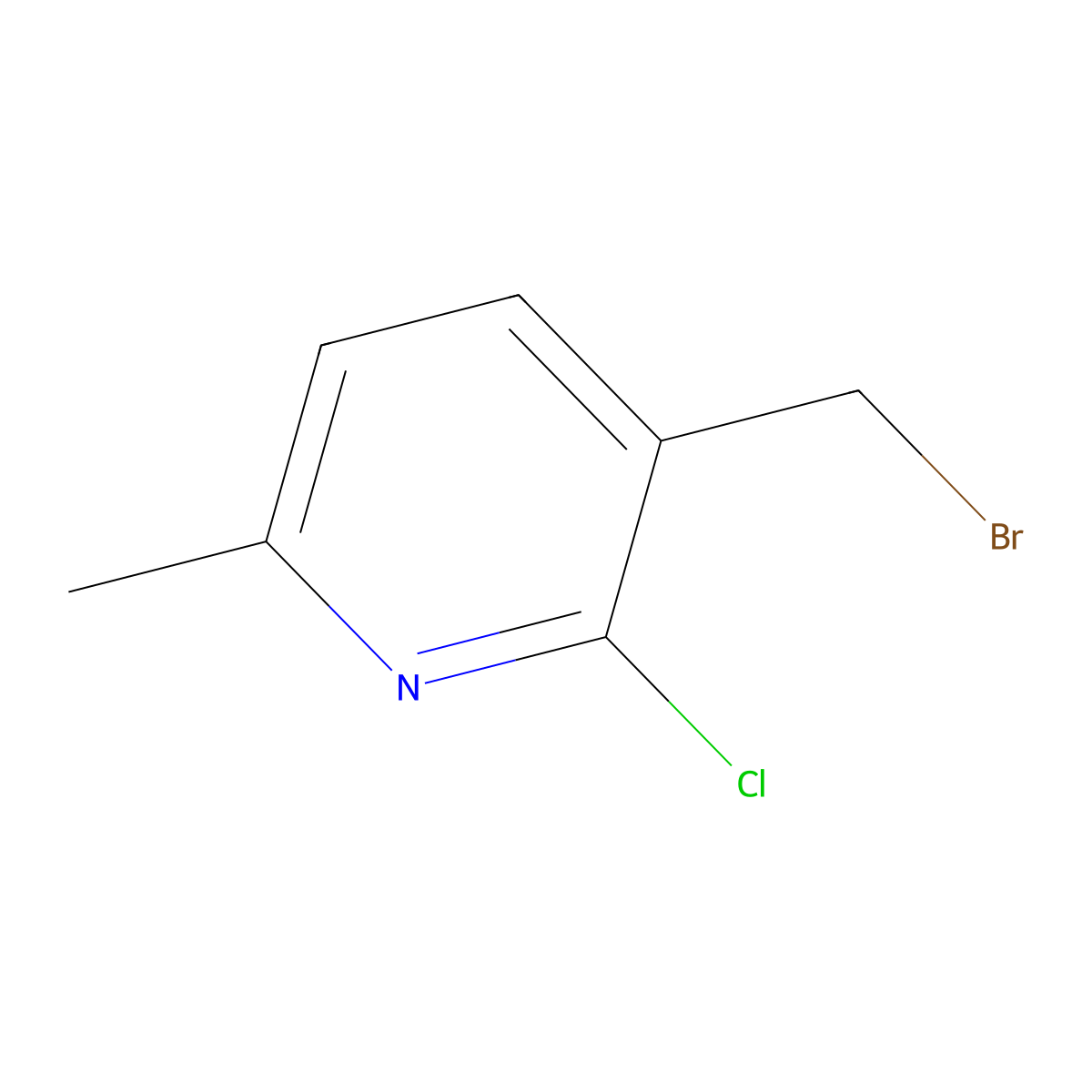 3-(broMoMethyl)-2-chloro-6-Methylpyridine molecular structure, CAS 1227574-84-6