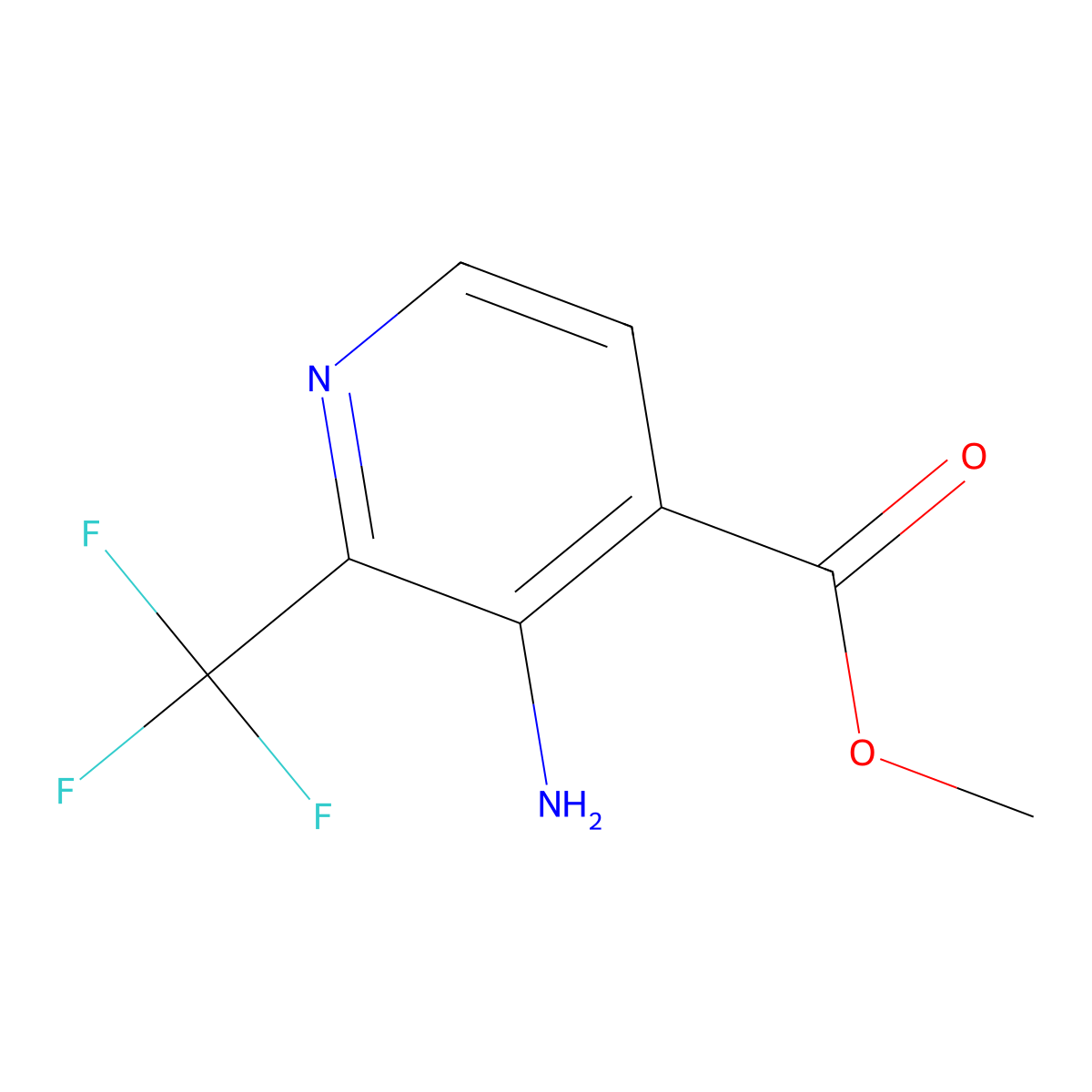 Methyl 3-amino-2-(trifluoromethyl)isonicotinate molecular structure, CAS 1227574-93-7