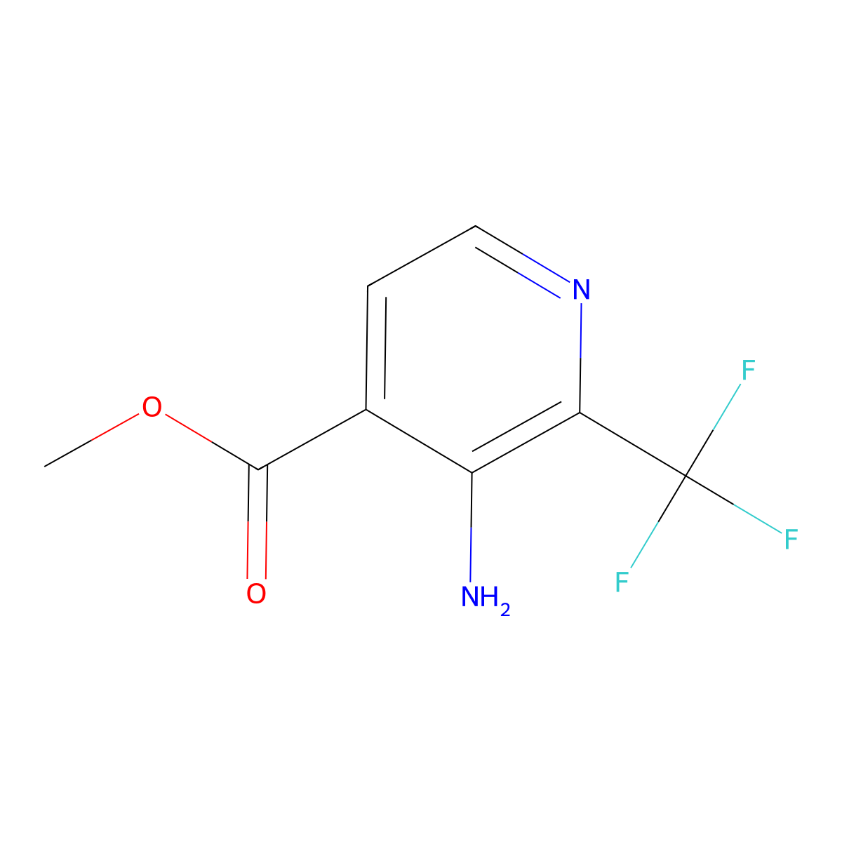 Methyl 3-amino-2-(trifluoromethyl)isonicotinate molecular structure, CAS 1227574-93-7