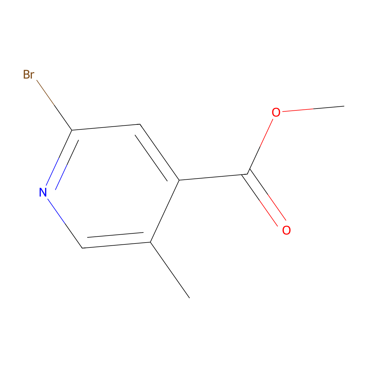 Methyl 2-bromo-5-methylpyridine-4-carboxylate molecular structure, CAS 1227575-00-9